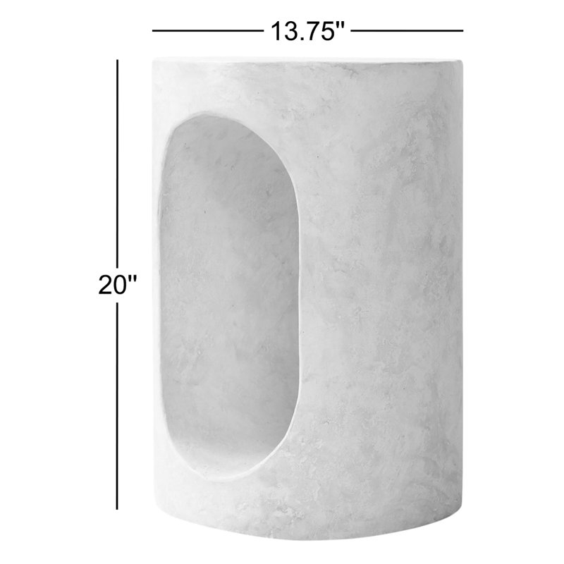 Samson End Table, Distressed Graphite Concrete