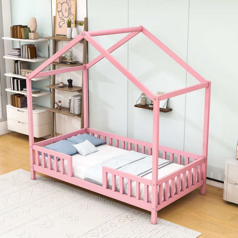 Lit sur pied avec rampes hautes, Simple, Rose