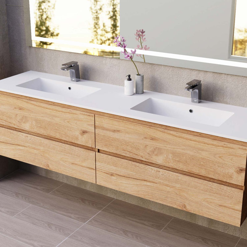 DAX Pasadena Vanity with Toscana Basin, 72", Oak, Oak