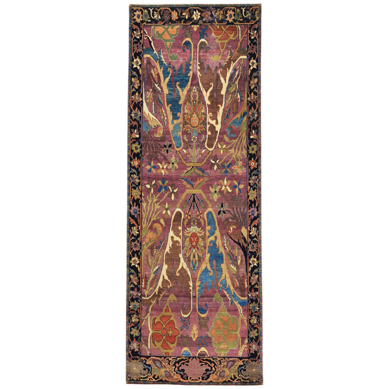 Tapis de couloir unique en laine Silk Treasures 4 pi x 11 pi 7 po