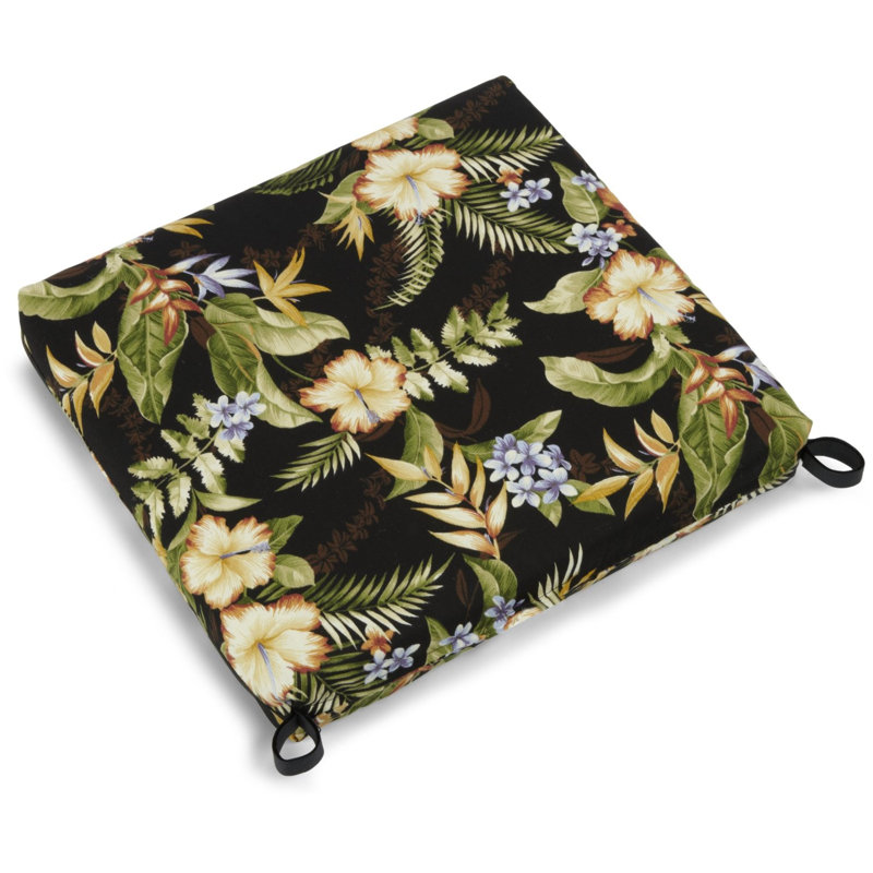 Outdoor 3'' Dining Chair Seat Cushion, Freeport Ebony