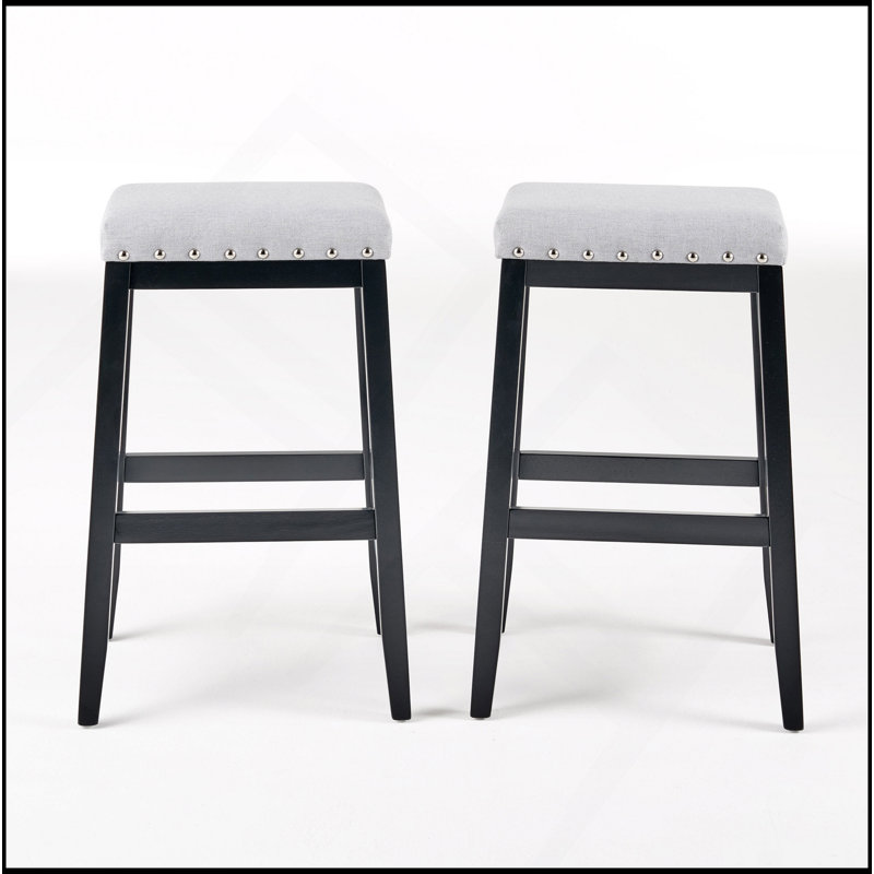 Tabouret Saddle, Gris clair, Noir, noir, noir, noir