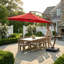  Parasol de patio en porte-à-faux 11 pi avec base incluse-802814170