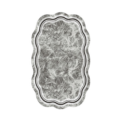 Tapis gris en polyester tissé à la machine Noveau