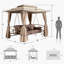 Pavillon de jardin pour 3 personnes avec filet et rideaux de pavillon avec balançoire à baldaquin pour adultes