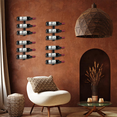 12 Bottle Wine Bottle Rack Black