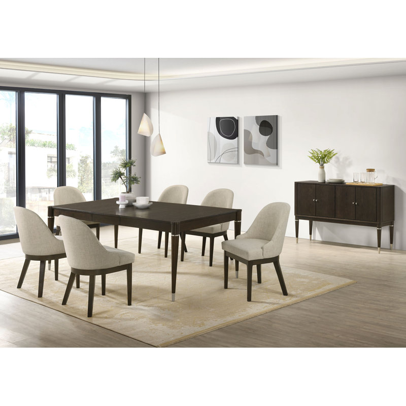 Ensemble repas 8 pièces avec buffet Cansler brun cendré