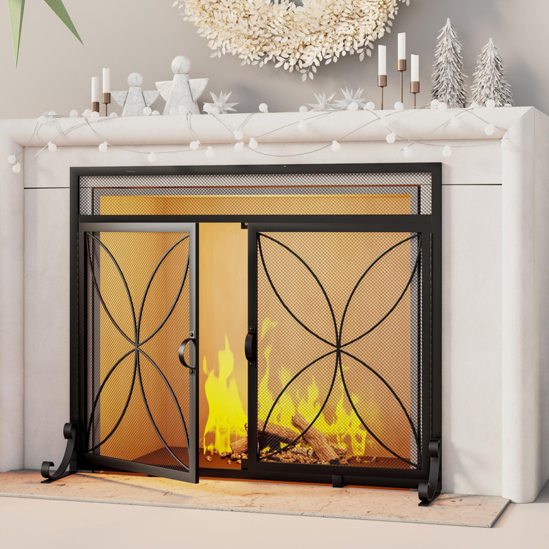 Fireplace Screen with Magnetic Doors
