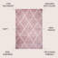 Tapis rose / blanc à motif de treillis diamant minimaliste Bertrice-2070601227