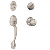 Handleset with Single Cylinder Deadbolt and Door Knob and Rosette