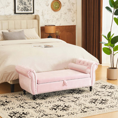 Banc de rangement en velours Bentlee 