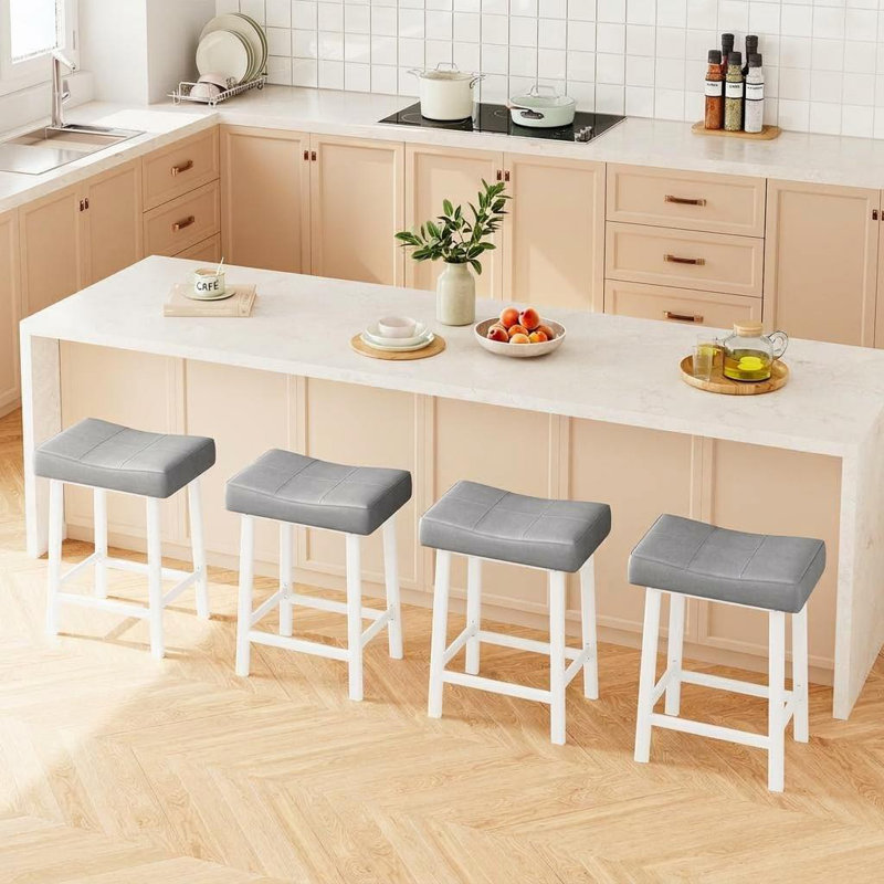 Bar Stool with Solid Wood Frame
