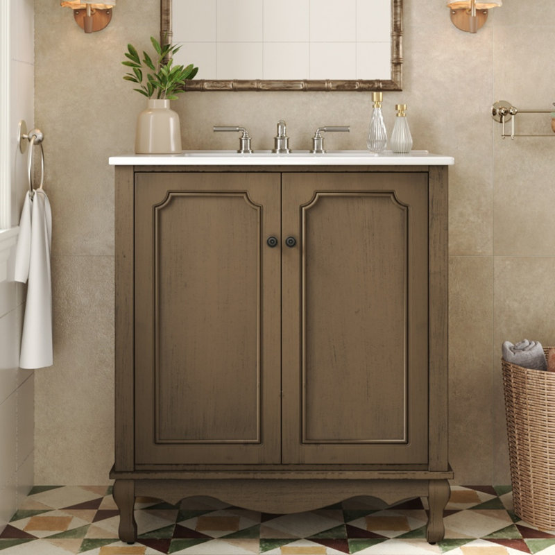 30" Single Bathroom Vanity Set, Brown