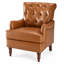 Fauteuil à oreilles 29 po capitonné avec garniture cloutée et pieds en bois tournés rétro-1057444639-1067687096