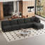 Canapé d'angle en L avec repose-pieds pour appartement-873053572