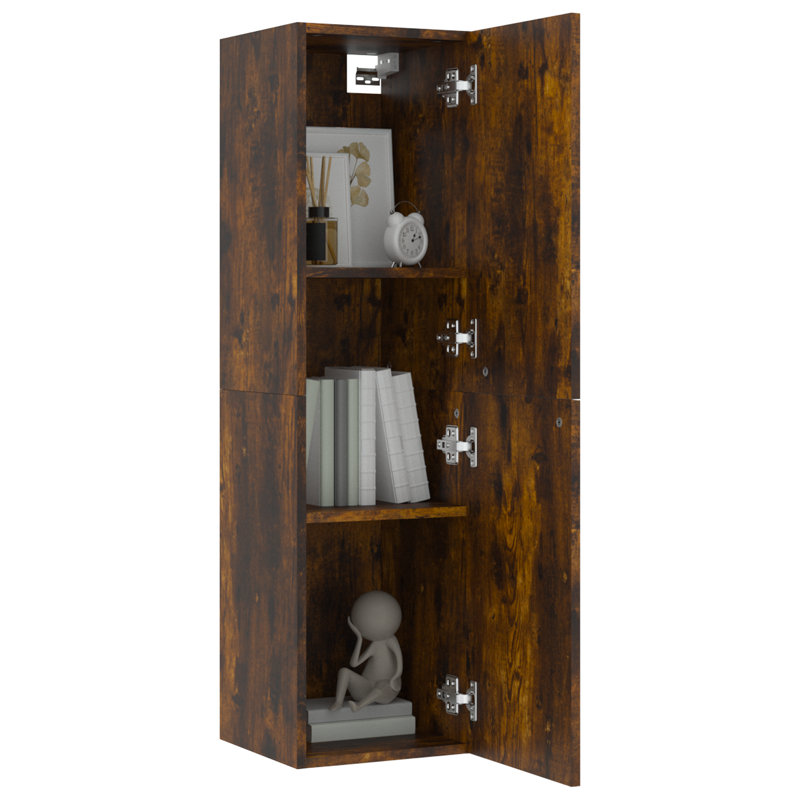 Brinda Linen Cabinet, Smoked Oak