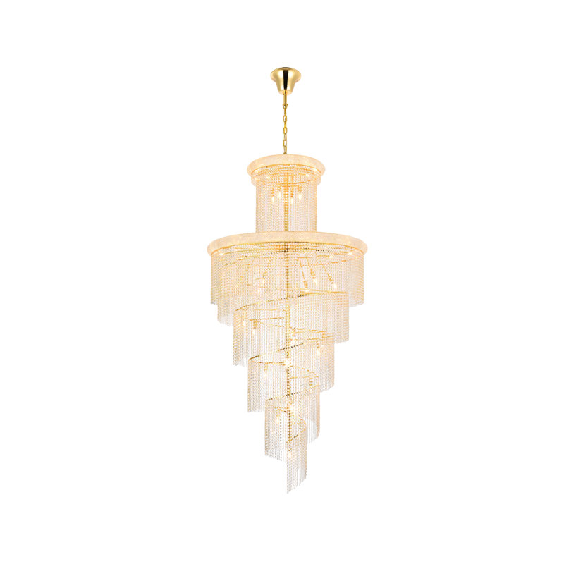 Sterns 41 - Light Dimmable Tiered Chandelier, Gold