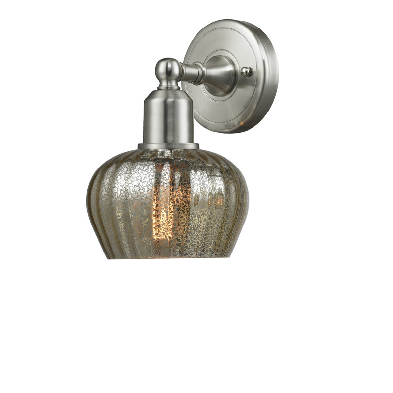 Romer Armed Sconce, Mercury, Brushed Satin Nickel, LED