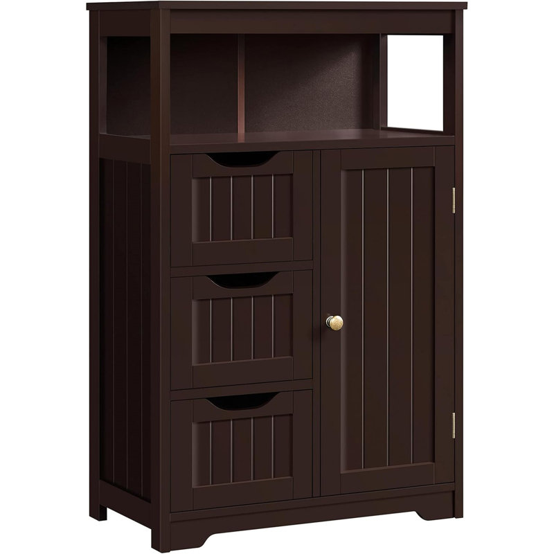 Armoire de salle de bain autoportante l 22 po x H 34,1 po x P 11,5 po Brigit, H 34,1 po x l 22 po x P 12 po, Espresso