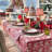 Square Christmas Tablecloth - Red And White Carmen -110189423