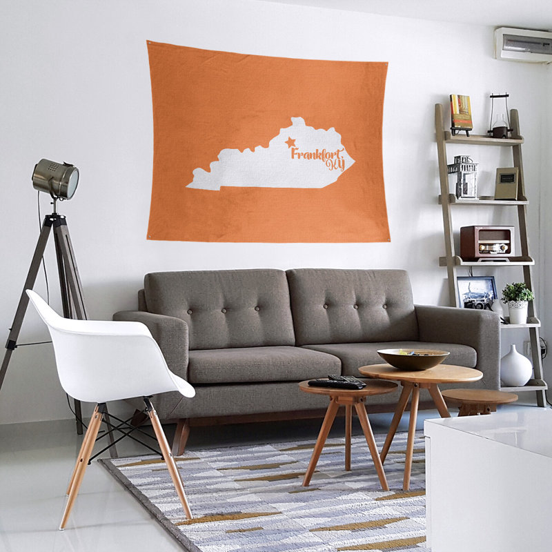 Tapisserie murale frankfort kentucky, H 88 po x l 104 po, Orange