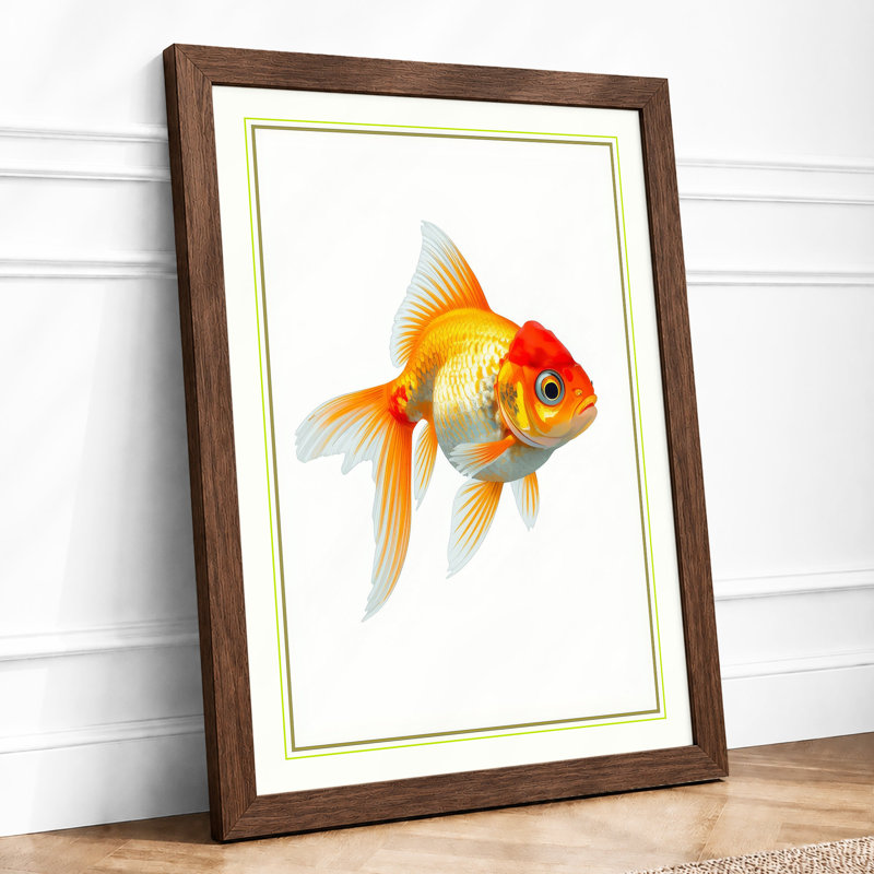 Gilded Goldfish Botanical - Framed Print, A1 - 84.1 x 59.4 cm, Walnut