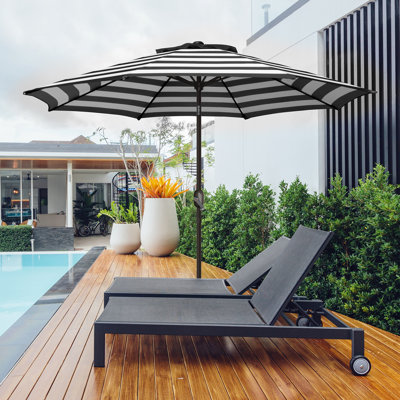 Selest 108'' Market Umbrella with Crank Lift and Tilt Function