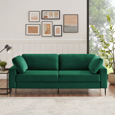 Etta 214.1Cm Velvet Square Arms Sofa