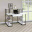 Bureaux avec tiroir de rangement + 8 compartiments ouverts, blanc moderne et amp; Bureau noir, l 47,5 po x P 24,5 po x H 41,5 po | Blanc + noir | Bois + métal-1679541749