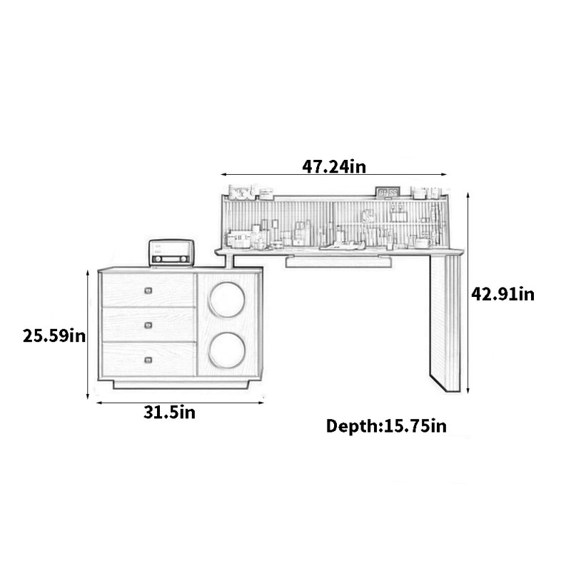Commode de style rétro, Blanc