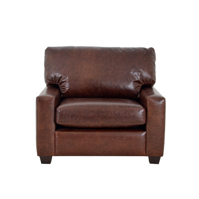Fauteuil club en cuir fleur Rambow