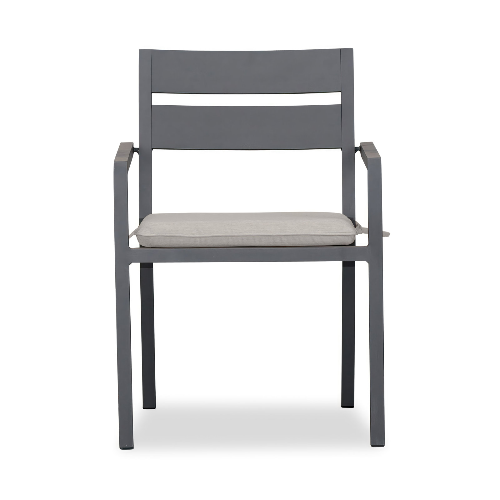 Vivant Premium All-Weather Wicker Outdoor Dining Armchair with Sunbrella® Cushion, Cast Silver, Slate