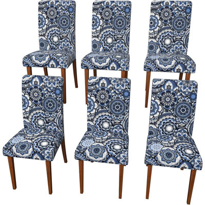 Housses de chaises de salle à manger - motifs totem - ensemble de 6 - doux, extensible, amovible, lavable - protecteur de siège de salle à manger / cuisine / cérémonie