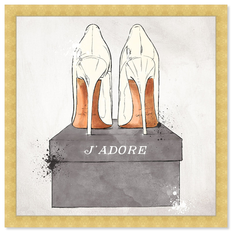 Chaussures J'Adore - impression, H 16 po x l 16 po x P 1,75 po, Papier avec cadre doré