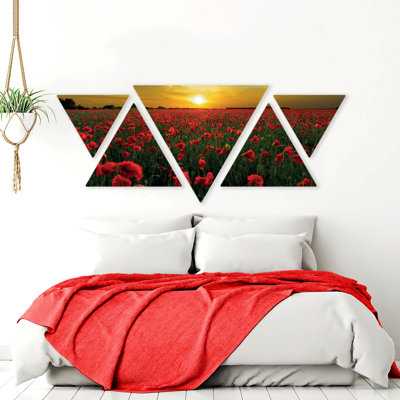 Campo Di Papaveri - 5 Piece Print on MDF