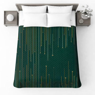 Couvre-lit matelassé à lignes verticales dorées toutes tailles