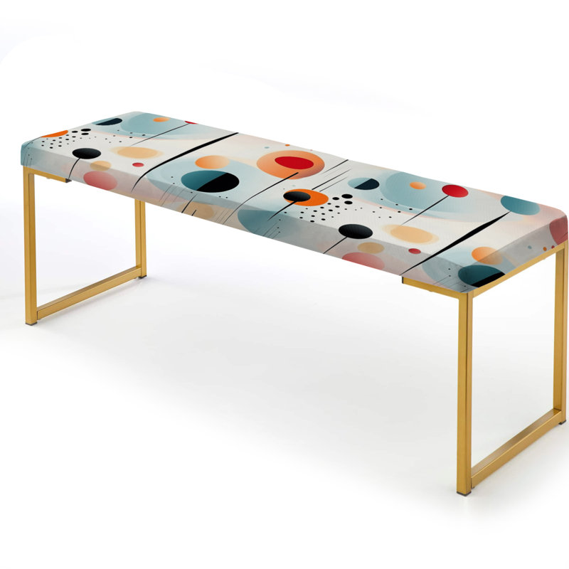 Pastel Abstraction - Banc rembourré géométrique doré