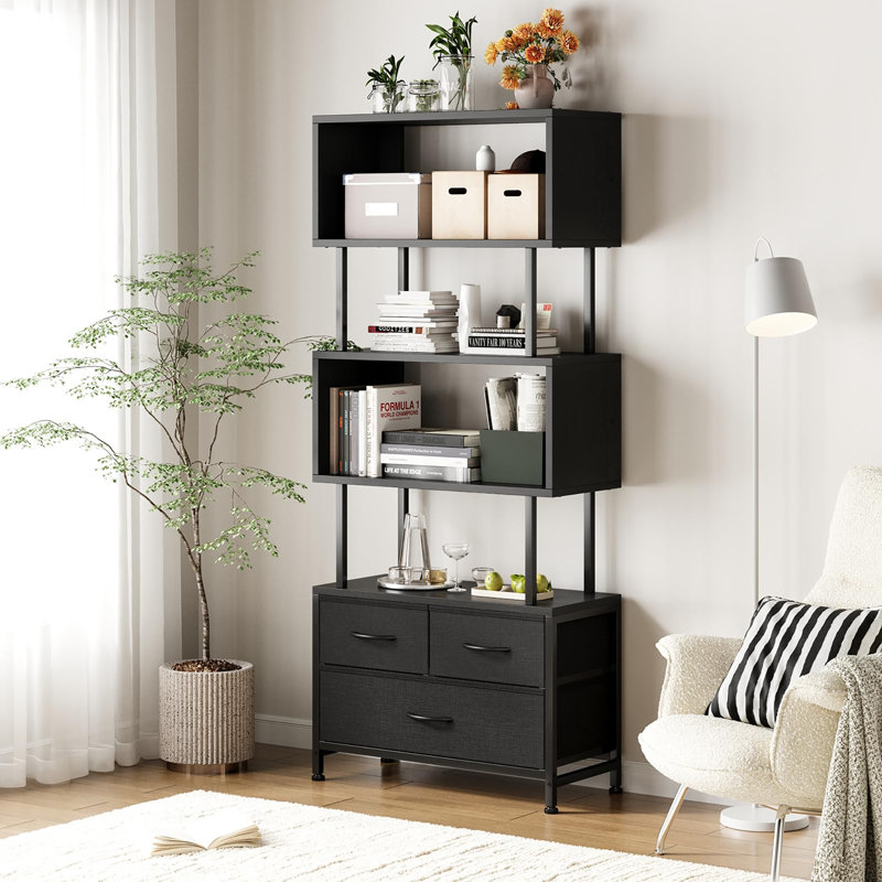156.2cm H x 60cm W Steel Standard Bookcase, Black