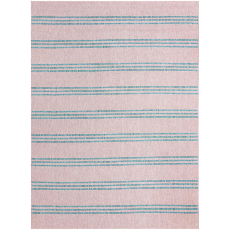 Outdoor Destiny Area Rug Pink Color, Rectangle 9' x 12'