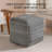 Harbor 18" Dark Gray Upholstered Pouf Ottoman-1092986840