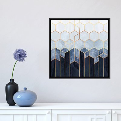 « doux blue hexagones » par elisabeth fredriksson-print