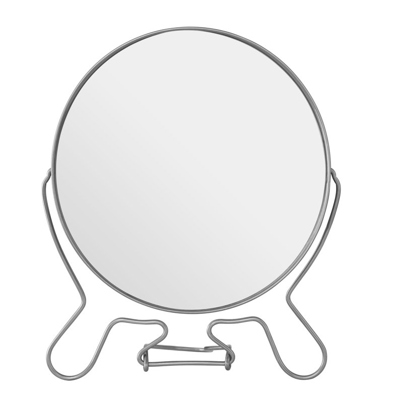 Metal Flat Mirror, 22cm H x 18cm W, Silver