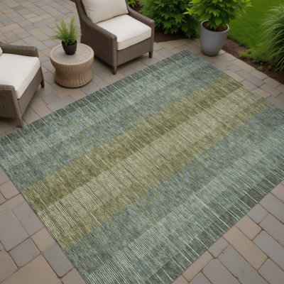 Machine Washable Indoor/Outdoor Chantille ACN2821 Stripes Rug