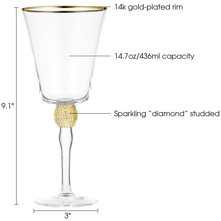 Rhinestone Diamond Studded Wine Tumbler Wine Glass Cup - China