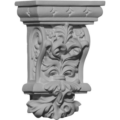 Endurathane Valletta Corbel, 2 7/8"W x 1 5/8"D x 4 3/8"H, Factory Primed (4-Pack)