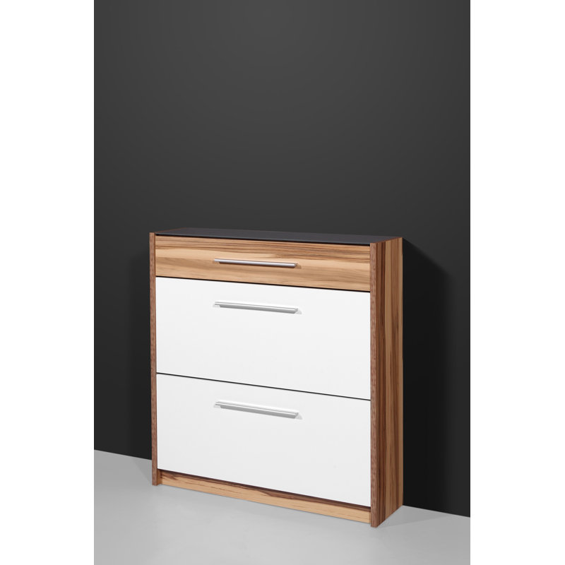 Shoe Storage Cabinet, Baltimore-Walnut / White