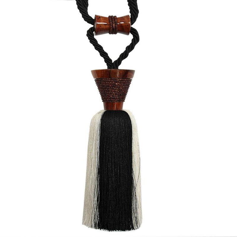 Loukios Fabric 10cm Curtain Tieback, Black