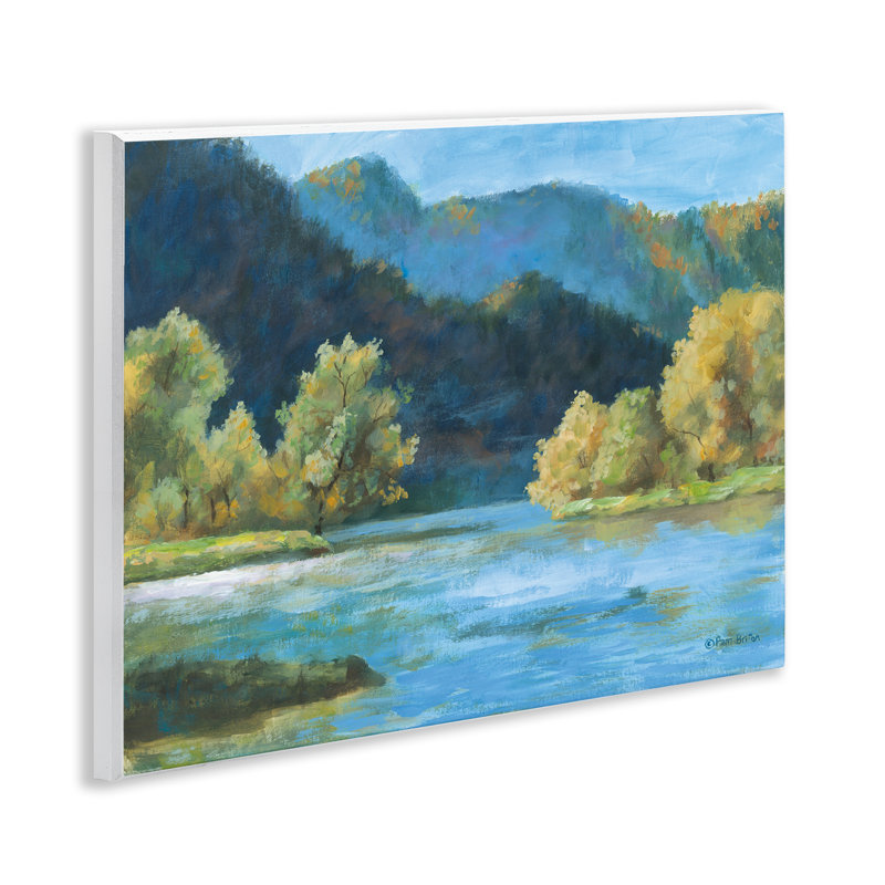  "Blue Hued Mountains", art mural sur bois par Pam Britton