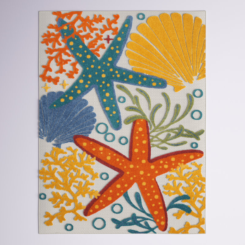 Tapis intérieur / extérieur tissé à la machine avec envers antidérapant A Advik, Rectangle 2 pi 8 po x 4 pi