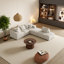 Ensemble de canapé modulaire rembourré de style moderne sans dossier, avec canapé modulaire de L de 132 po et 6 coussins, canapé-lit combiné gratuit pour le salon, la chambre à coucher-572348754